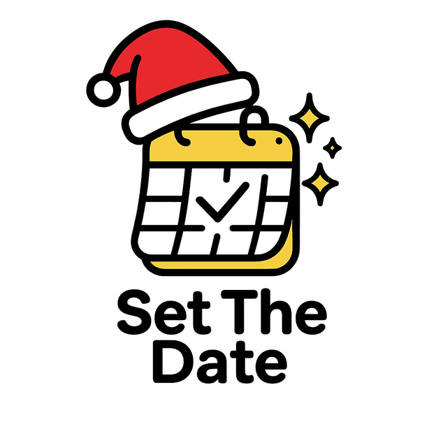 Set The Date holiday logo